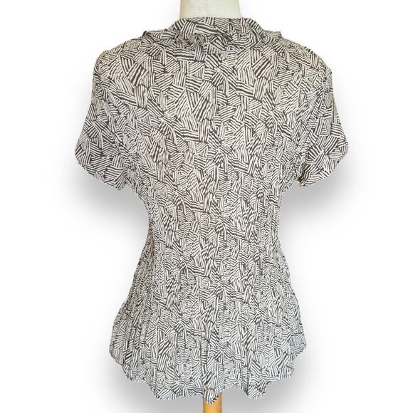 East 5th Brown And Beige Button Up Blouse - Picture 4 of 5